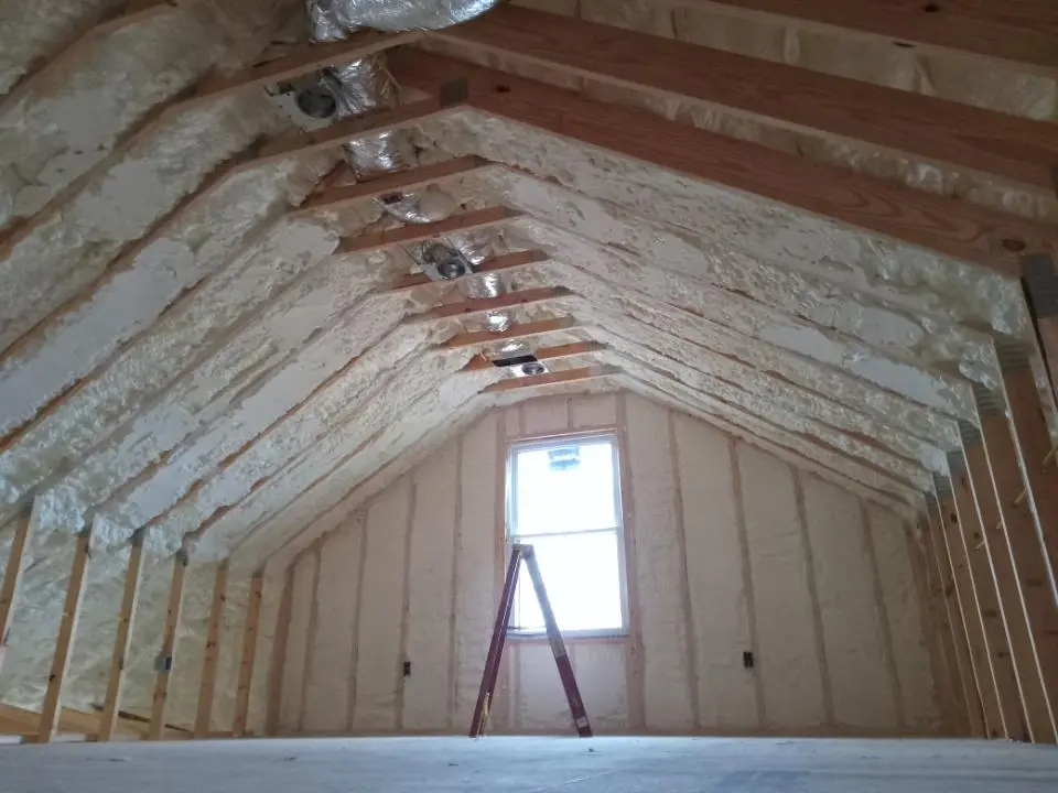 Spray foam roofing application for Crawl Space Insulation project in East Rockaway